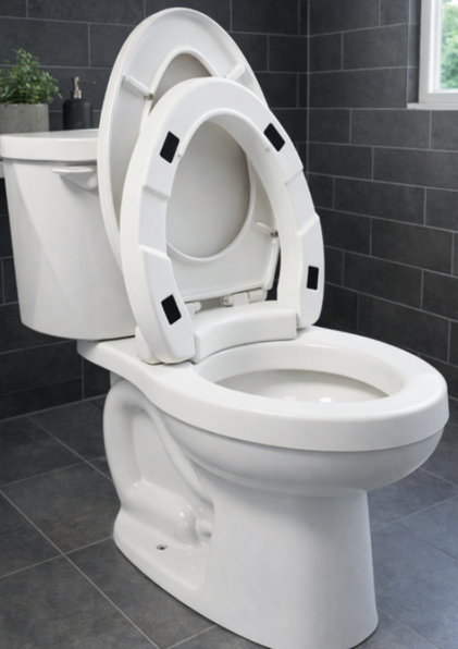 Hinged Raised Toilet Seat, Elongated 2
